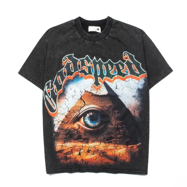 Godspeed Skeleton Newspaper Graphic T-Shirt Black - 37