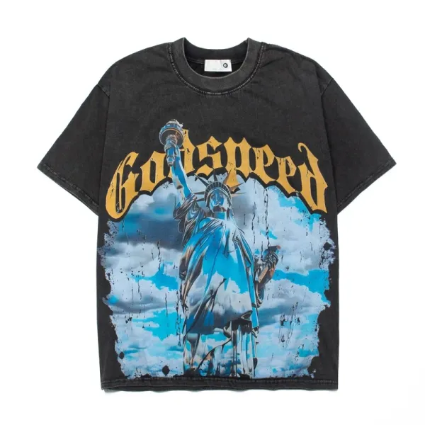 Godspeed Skeleton Newspaper Graphic T-Shirt Black - 45