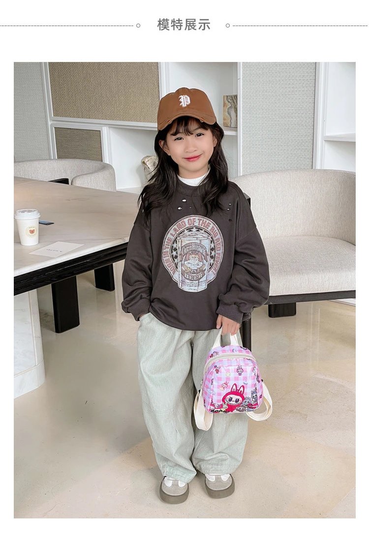 Design Mini Backpack Pink Gingham Rabbit Print Backpack - 13