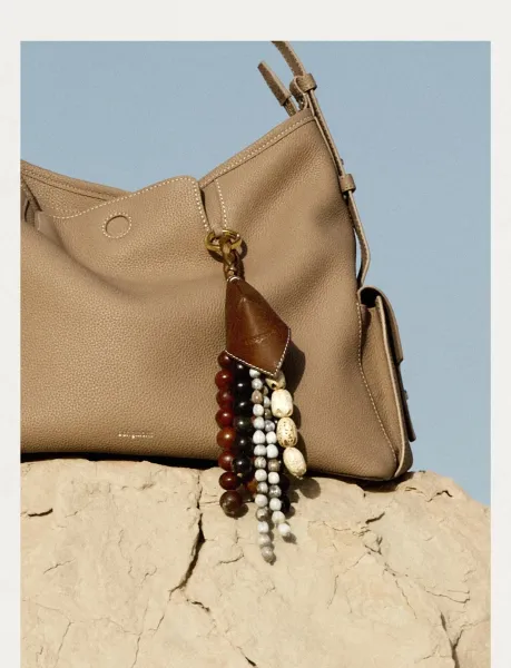 Design Songmont Beaded Tassel Keychain Brown Jewelry - 14
