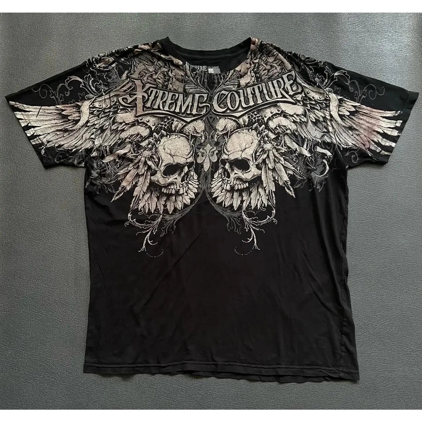 Design Winged Skull Graphic Black T-Shirt - 7