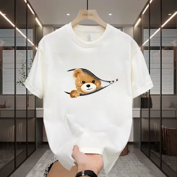 Design Graphic Print Oversized T-Shirt White - 6