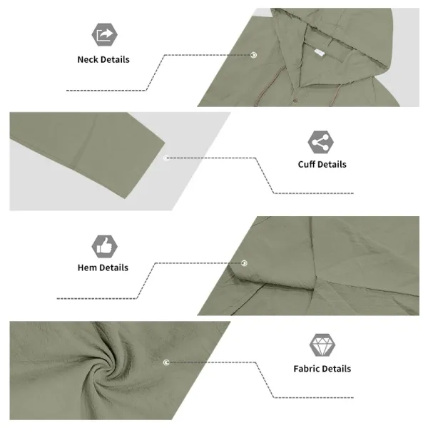 Design Hooded Linen Shirt Brown Men's Beachwear - 61