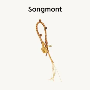 Design Songmont Braided Leather Keychain Beige Jewelry
