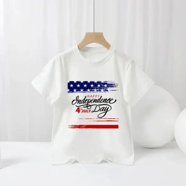 Design Independence Day Graphic Print White T-Shirt - 1