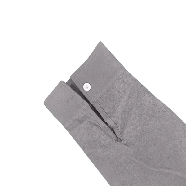 Design Linen Button-Up Shirt White Tops Shirt - 34
