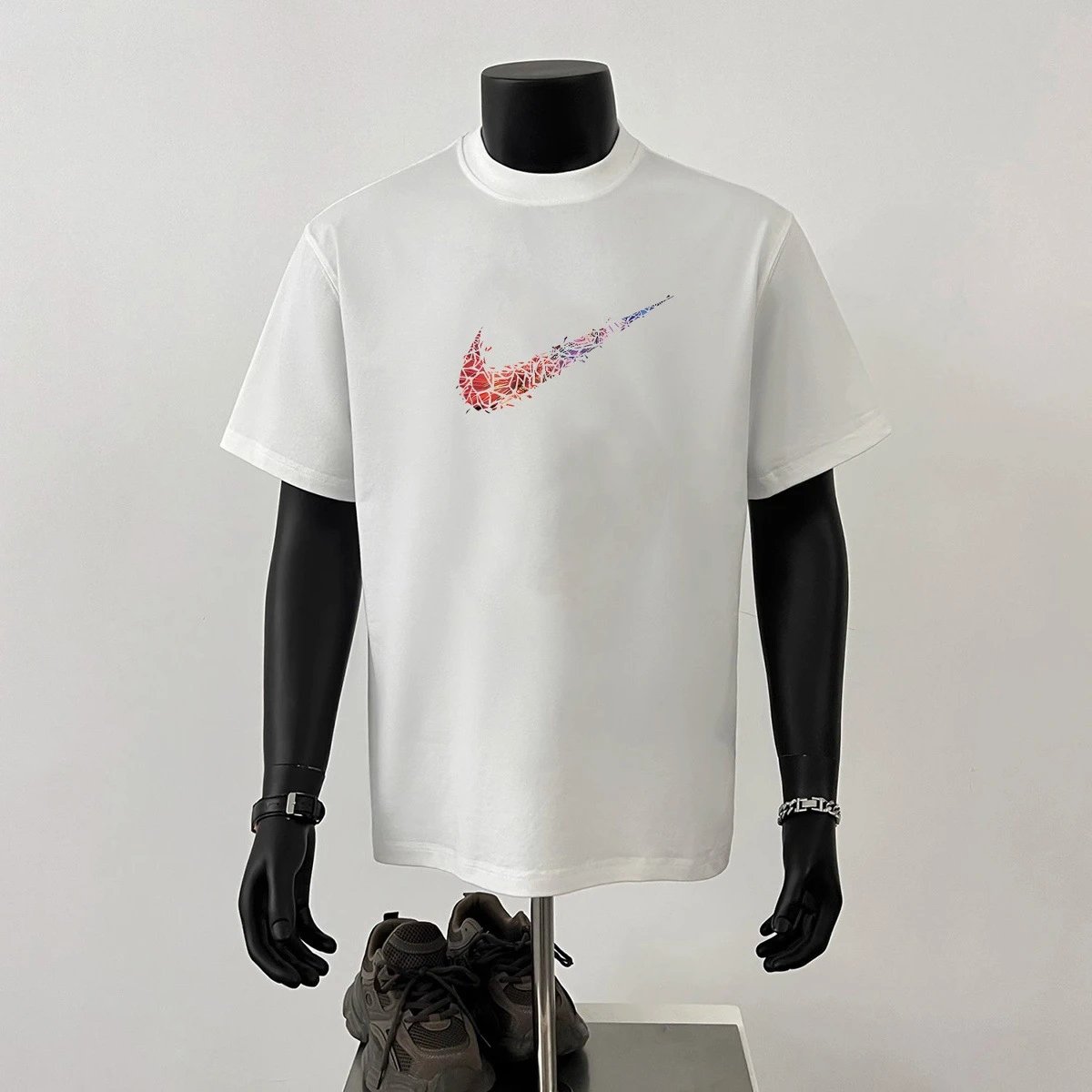Nike Swoosh Fragment Art Black T-Shirt - 16