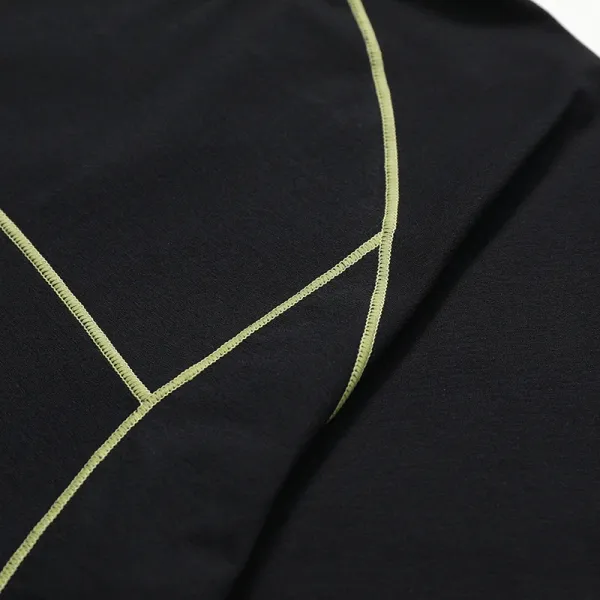 Design Performance T-Shirt Black with Lime Green Stitching - 35