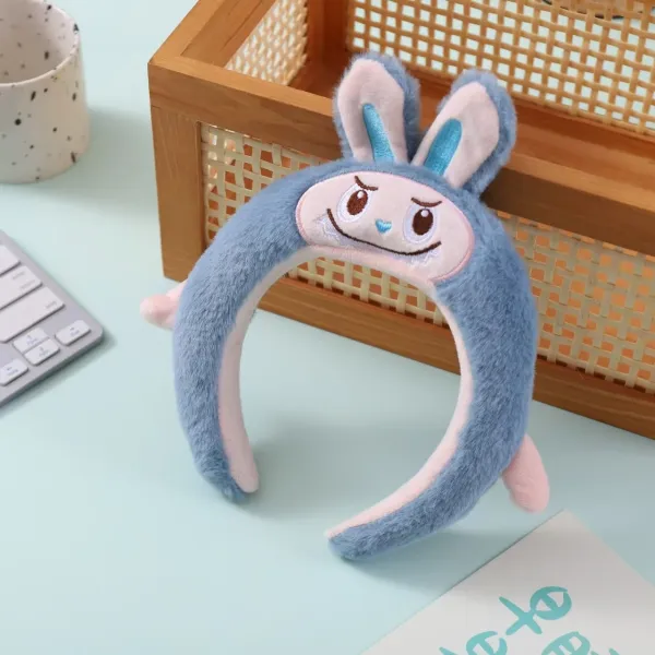 Design Plush Bunny Ears Headband Coral Pink Accessories - 8