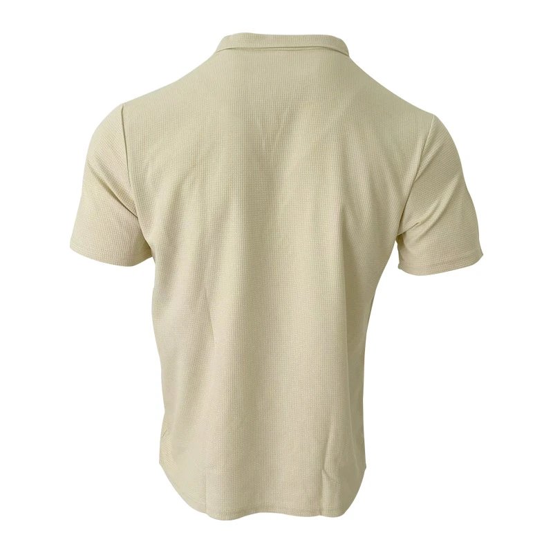 Design Waffle Knit Polo Shirt Light Gray Tops Polo - 31