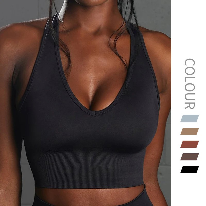 Best-Selling Seamless Criss Cross Back Sports Bra Running Fitness High Waist Peach Hip Tight Yoga Pants