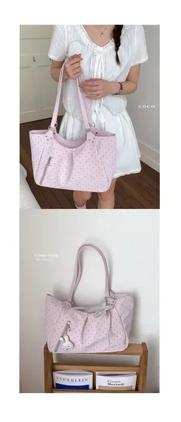 Design Polka Dot Tote Bag White - 23