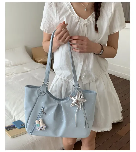 Design Polka Dot Tote Bag White - 25