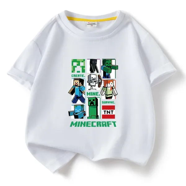 Design Minecraft Create Mine Survive Graphic T-Shirt White T-Shirts - 1