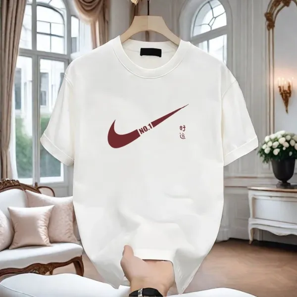 Nike Swoosh Graphic Print White T-Shirt - 11
