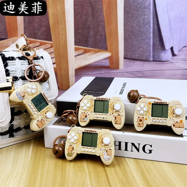 Design Capybara Mini Game Console Keychain Beige Electronics - 9