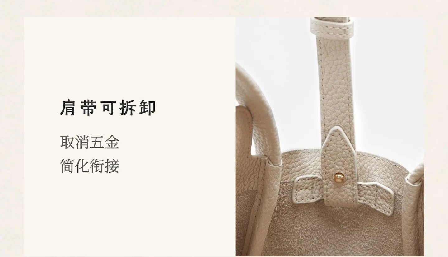 Design Mini Structured Top-Handle Handbag Beige Leather Handbag - 14