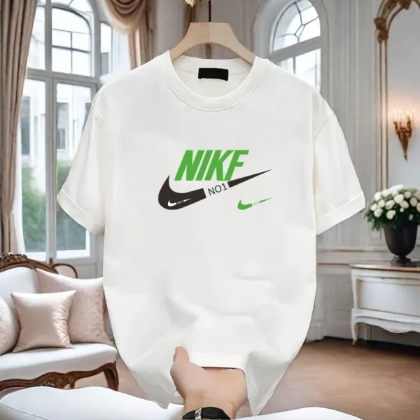 Nike Swoosh Graphic Print White T-Shirt - 15