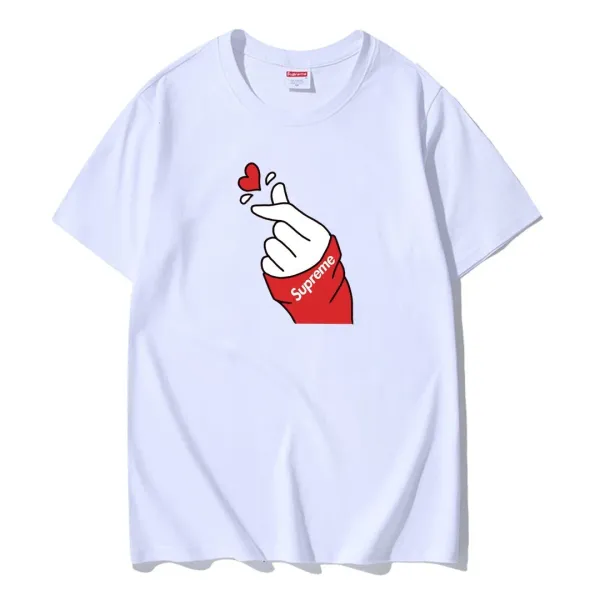 Supreme Finger Heart Graphic White T-Shirt - 1