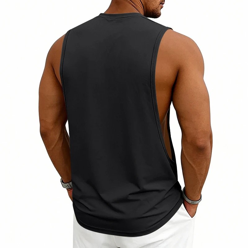 Design Graphic Logo Beige Muscle Tank Top Vest Top - 50