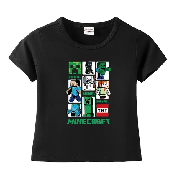 Design Minecraft Character Grid Black Kids T-Shirt T-Shirts - 1