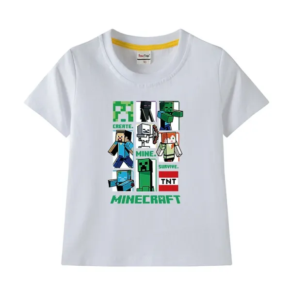 Design Minecraft Graphic Print Pink T-Shirt T-Shirts - 3
