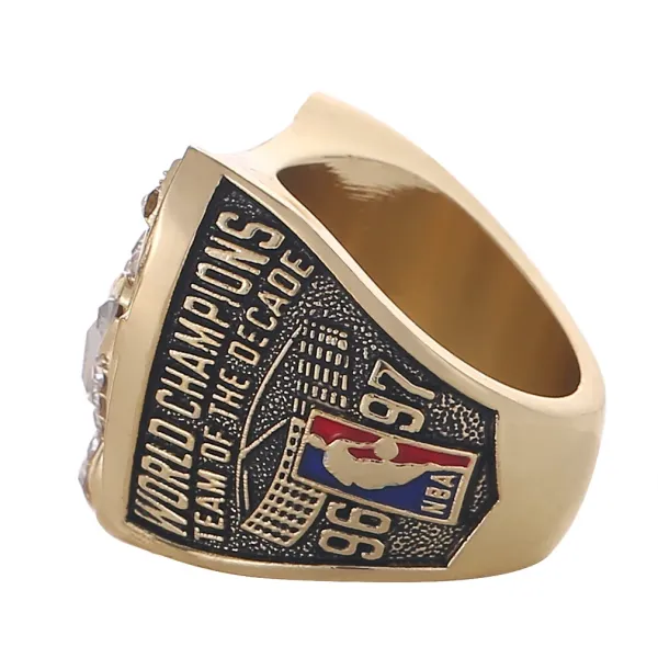 Chicago Bulls NBA Championship Ring Gold Crystal Jewelry - 6