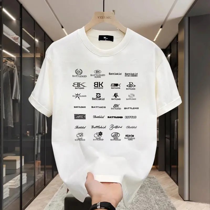 Design Battlekid Logo Grid Print White T-Shirt - 15