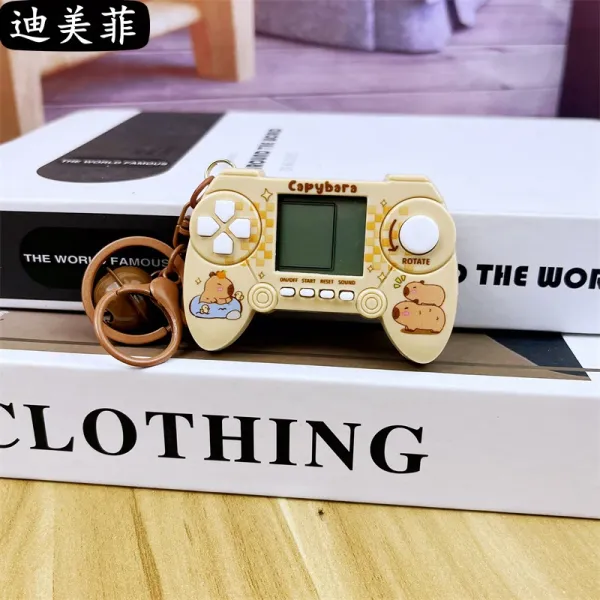 Design Capybara Mini Game Console Keychain Beige Electronics - 13