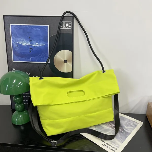 Design Fold-Over Crossbody Bag Neon Yellow - 1