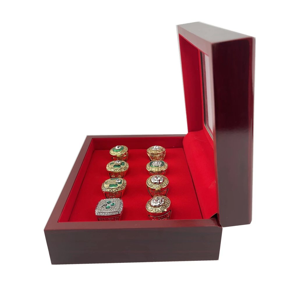 Design Boston Celtics Championship Rings Collection Red Velvet Box Set Jewelry - 3