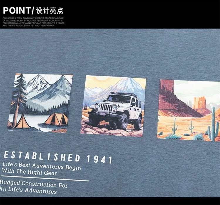Design Jeep Spirit Graphic Print White T-Shirt T-Shirts - 5