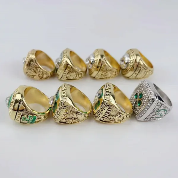 Design Boston Celtics Championship Rings Collection Red Velvet Box Set Jewelry - 6