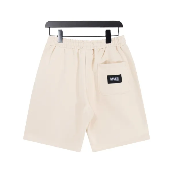 MM6 Maison Margiela Number Print Drawstring Shorts Beige - 5