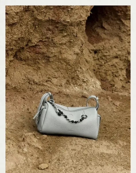 Jacquemus Le Chiquito Gray Pebbled Leather Hobo Bag - 4