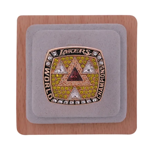 Los Angeles Lakers World Champions Ring Gold Yellow Crystal Jewelry - 1