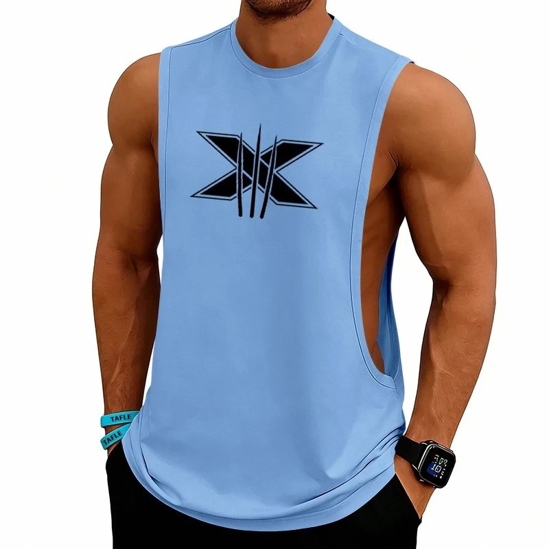 Design Graphic Logo Beige Muscle Tank Top Vest Top - 75