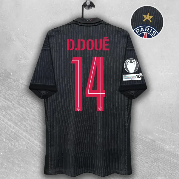 Paris Saint-Germain 2023-24 Third Jersey Black with Red Print - 1