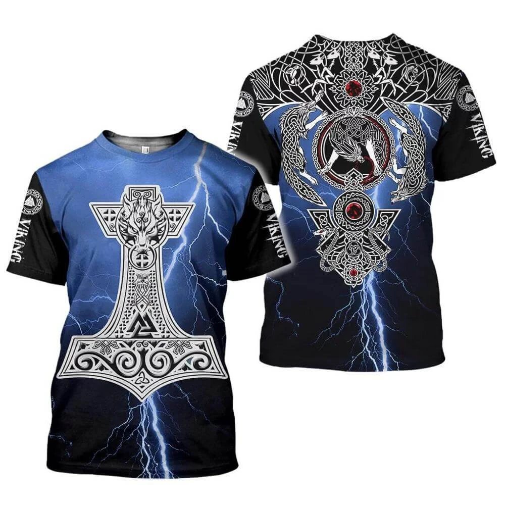 Design Chainmail Armor Print T-Shirt Black / Army Green - 14