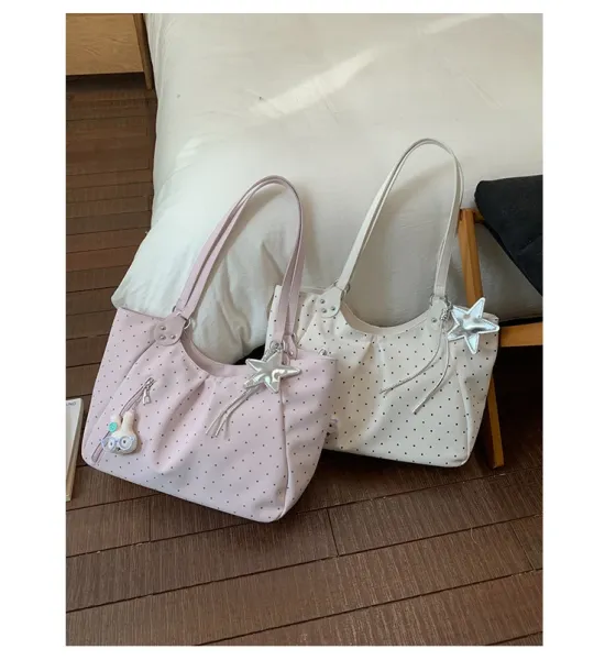 Design Polka Dot Tote Bag White - 39