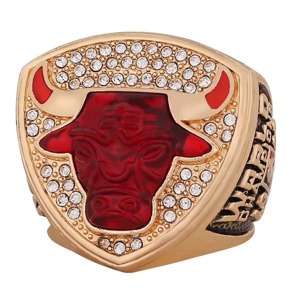 Design Kanjin Jewelry Chicago Bulls Championship Ring Red Gold Ring Jewelry - 3