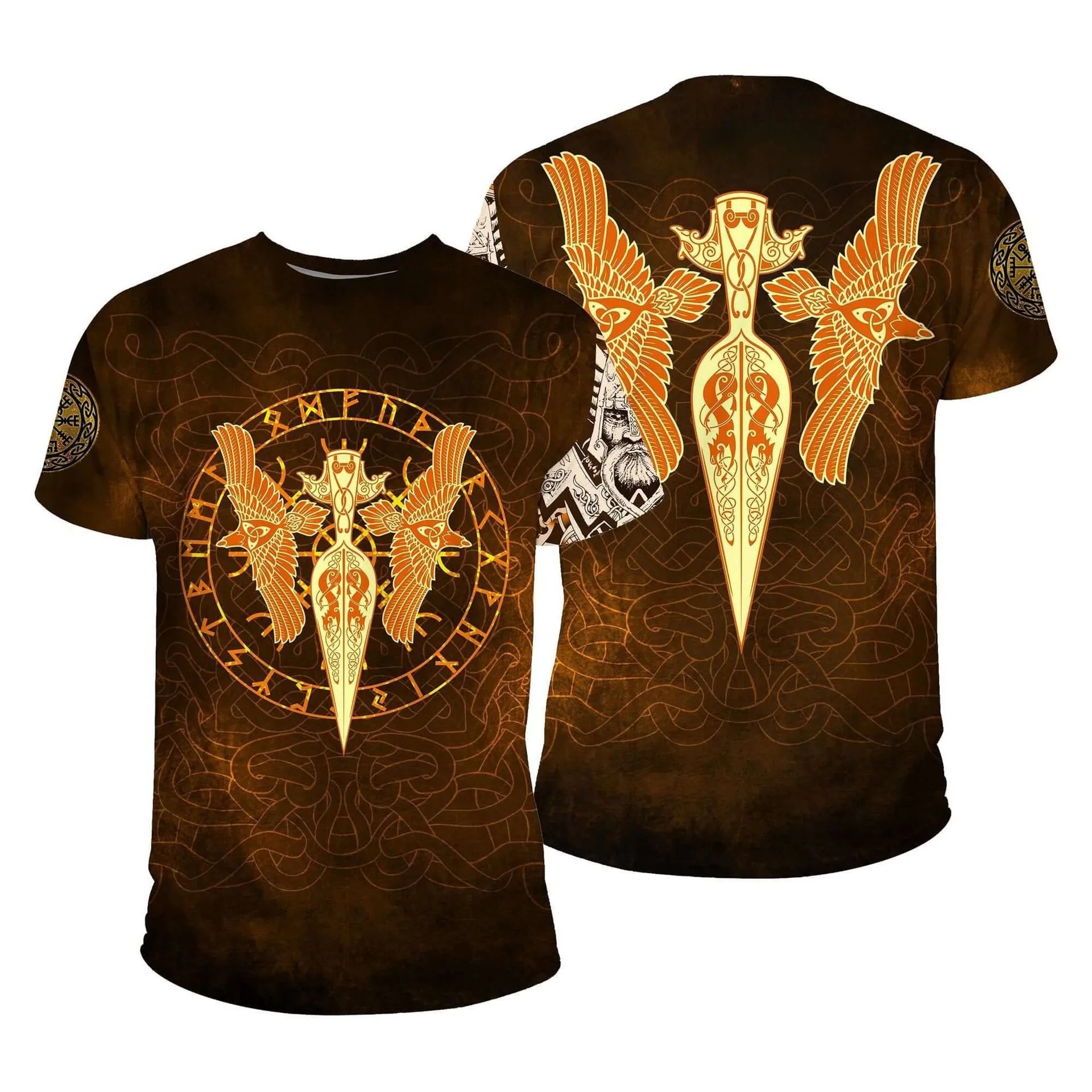 Design Chainmail Armor Print T-Shirt Black / Army Green - 17