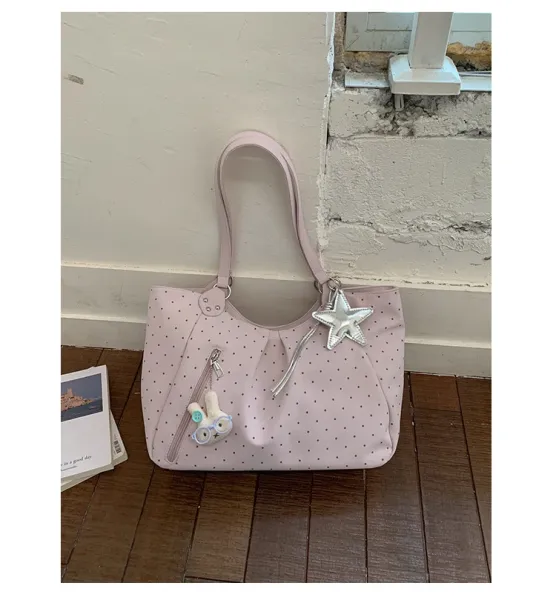 Design Polka Dot Tote Bag White - 40