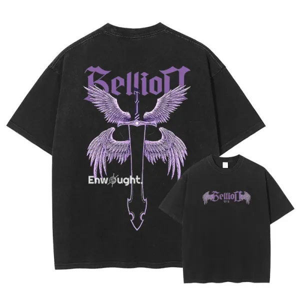 Design Enwought Bellion T-Shirt Black Purple Graphic Tee T-Shirts - 1
