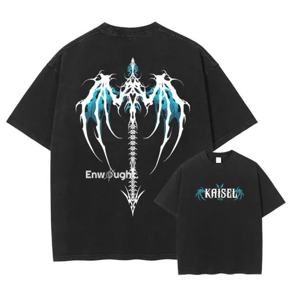 Design Enwough Kaisel Graphic Print Black T-Shirt T-Shirts - 1