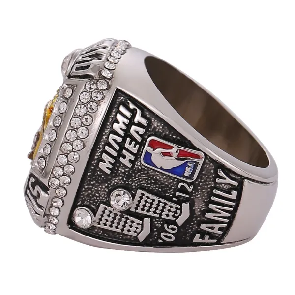 Design Miami Heat NBA Championship Ring Replica Silver Black Gold Jewelry - 6