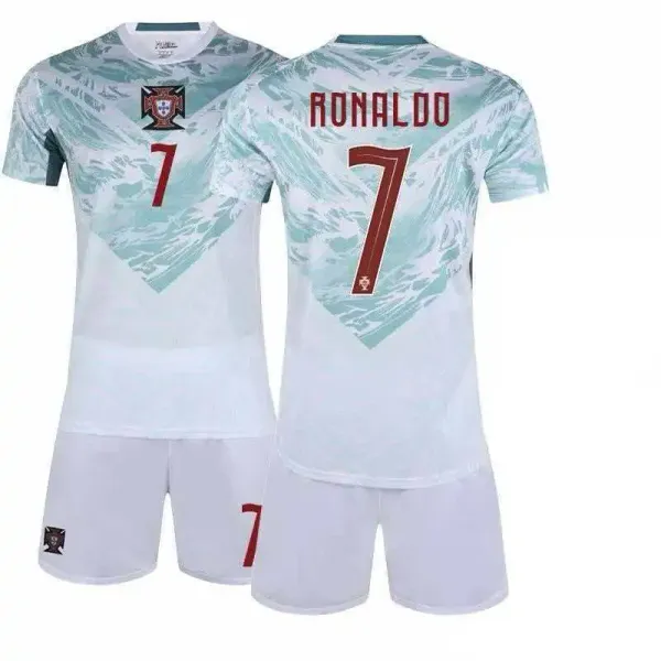 Portugal National Team Cristiano Ronaldo #7 Away Jersey White - 1