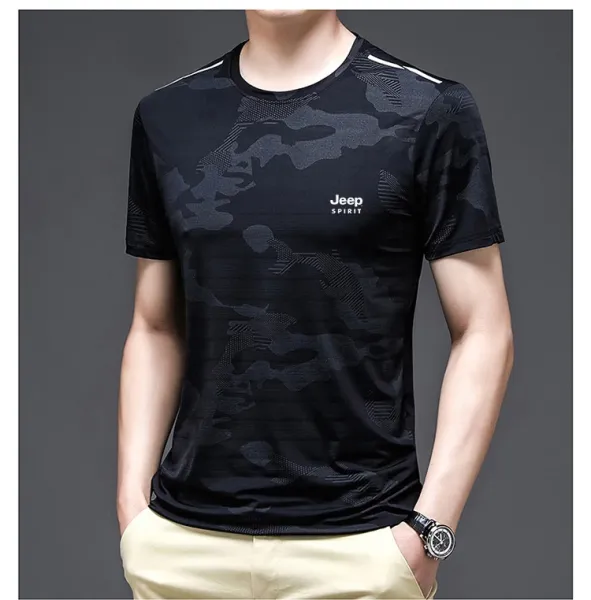 Design Jeep Spirit Camo Print Black T-Shirt T-Shirts - 18