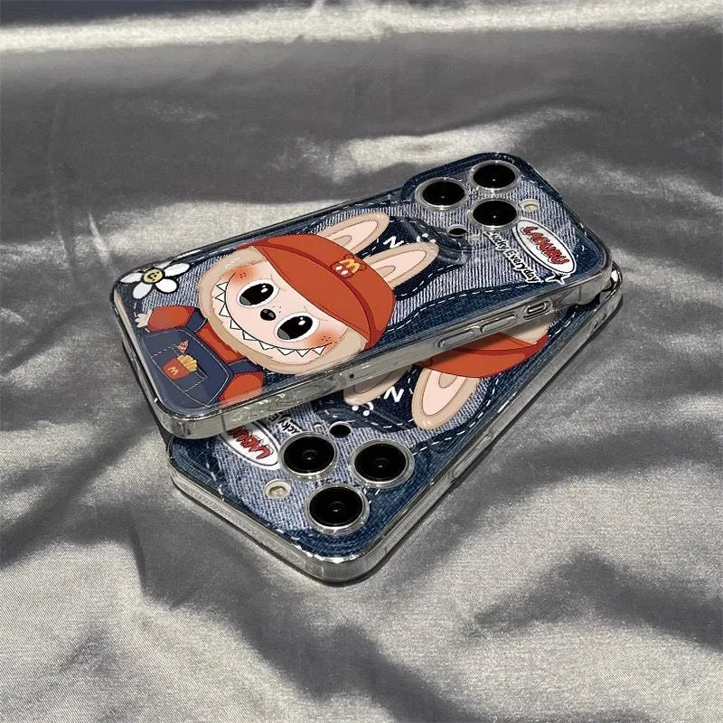 Design LAEUEU Denim Print Cartoon Bunny Phone Case - 2