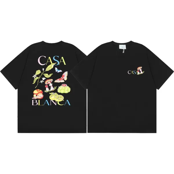 Casablanca Casa Blanca Botanical Print Oversized T-Shirt Black T-Shirts - 1